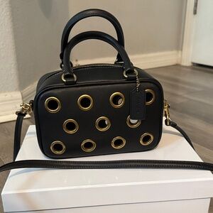 Coach Black Crossbody Bag with Gold Accents